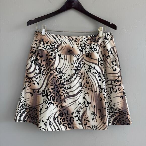 Tail Woman’s Skirt Sz L Brown Animal Print Pickleball Tennis Cheetah Leopard - Picture 8 of 8